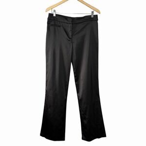 VTG‎ MSK Women's Black Satin Dress Pants Size 8 Flare Leg Style 36831 Made USA